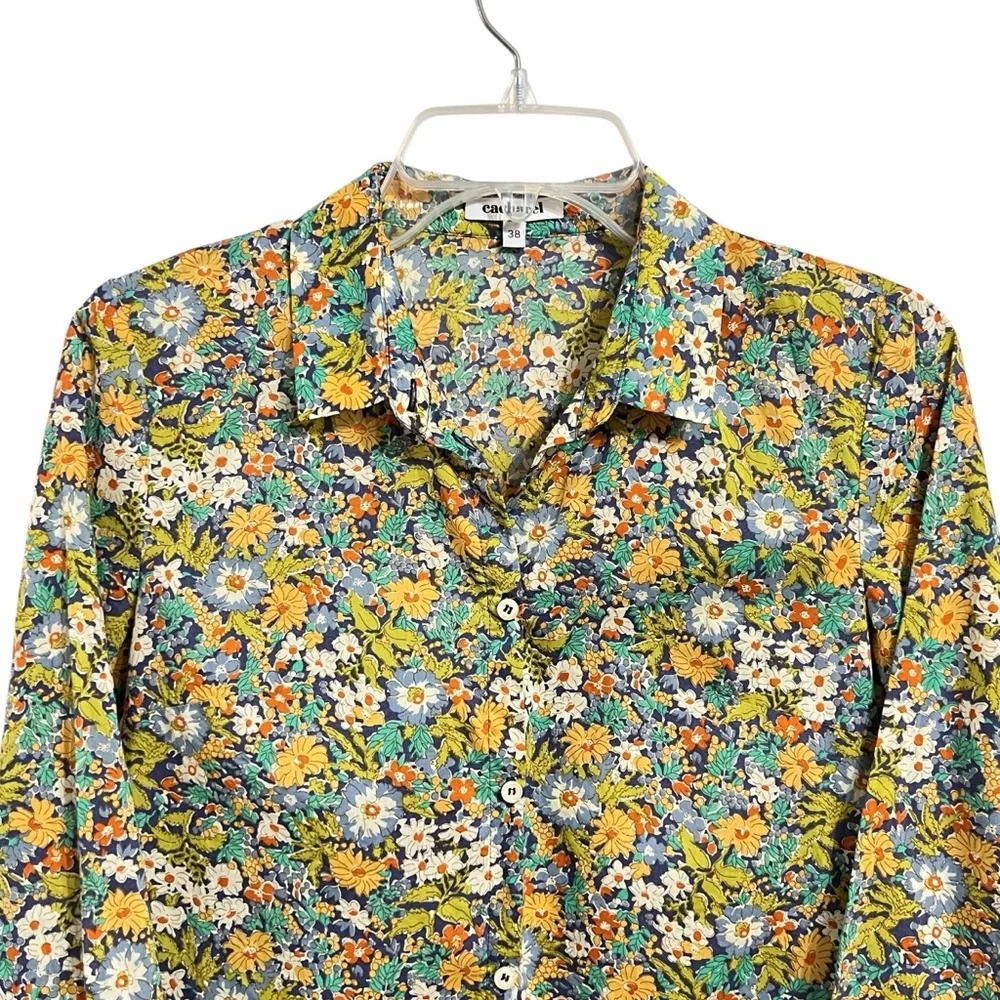 Cacharel Paris Liberty Print Floral Shirt Womens 38 Feminine Classic Parisian - Picture 2 of 6